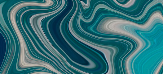 Fototapeta na wymiar Marbled blue, white, green and turquoise abstract background. Liquid marble pattern. The element of water.