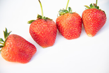 Close up strawberry on white background.