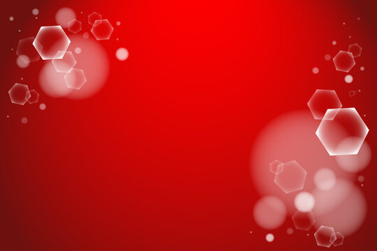 背景 ボケ 六角形 hexagon bokeh on red background blurred light