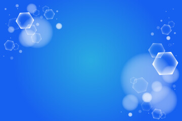 背景 ボケ 六角形 hexagon bokeh on blue background blurred light