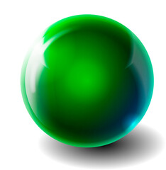 Blue metallic sphere isolated on a white background