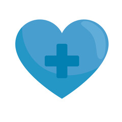 heart cardio with medical cross vector illustration design