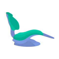 Vector illustration of an insulated dentist's chair. An appointment with the dentist, convenient location of the patient.