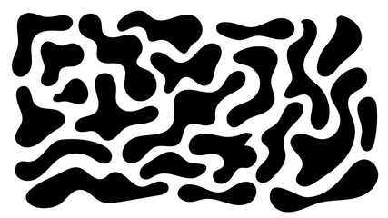 Irregular blob, set of abstract organic shapes. Abstract irregular random blobs. Simple liquid amorphous splodge. Trendy minimal designs for presentations, banners, posters and flyers.