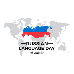 Obraz premium Russian Language Day vector template.