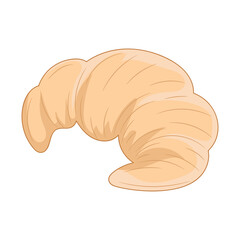 Croissant Cake Line art colored vector illustration, linear style pictogram, isolated on white background
