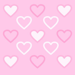 Happy Valentine's day greeting card. Hearts pattern background.