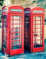 Red telephone booth in Malta island