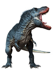 3D Rendering Tyrannosaurus Rex on White
