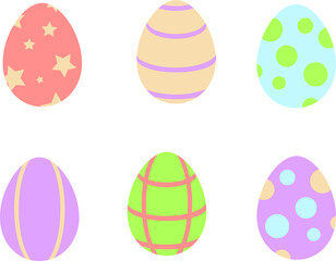 set of easter eggs of different colors