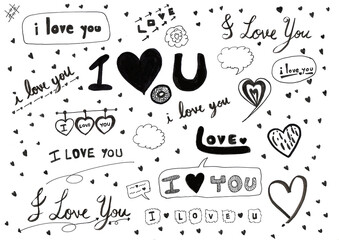 Doodle design of LOVE concept