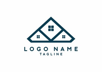 Unique roof house shape logo