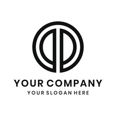 Obraz premium modern circle letter PP logo