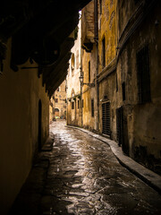 Obraz premium Italia, Tosana, Firenze, via delle Brache,uno stretto vicolo del centro storico.