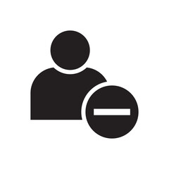 Delete friend icon sign symbol