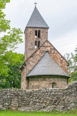 Fototapeta na wymiar Old stone church in Nagyborzsony, Hungary