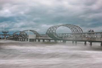 Sturm an der Seebrücke in Kellenhusen