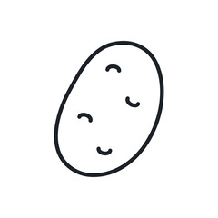 Potato icon. Vector linear icon, contour, shape, outline isolated on a white background. Thin line. Modern minimalistic design. Vegetables