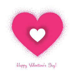 Abstract postcard background with pink hearts. For Valentine's Day, weddings, dates. Can be used as greeting cards, posters, banners.