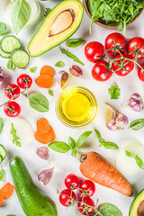 Organic fresh raw vegetables flatla