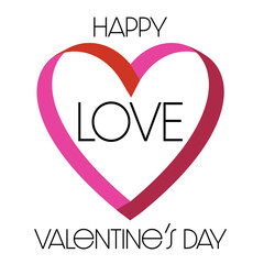 Happy Valentines Day ribbon heart