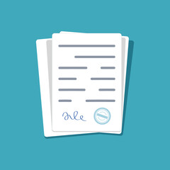 Document sign approve paper license vector contract design