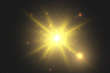 Naklejka premium Glow light effect. Star burst . illustration. Set