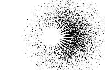 Stipple Sunburst. Effects Made from Little Dots - Halftone. EPS 10 vector file included