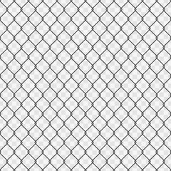 Seamless chain link fence background. Fences made of metal wire mesh on transparent background. Wired Fence pattern in flat style. Mesh-netting. Vector illustration EPS 10.
