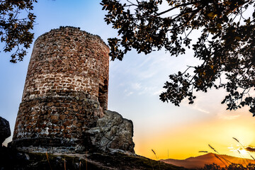 Sunset Landscape with Muslim Tower
