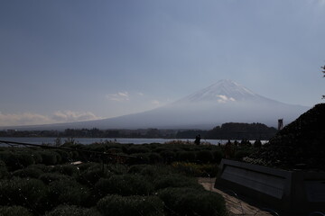 Beautiful scenary of Mt. Fuji view from Kawaguchiko lake Japan