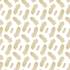 Seamless pattern with leaves. Vector Brown leaves isolated background. Tropical leaves seamless pattern. leaves Brown seamless pattern.