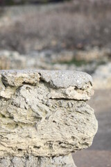 Ruins of an ancient Greek city by the sea. Chersonesos. The ancient city. Black Sea.