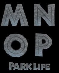 Park Life Rock Stone alphabet - 3D illustration