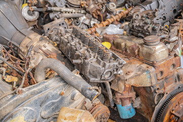 Old machine part or Scrap parts.Scrap parts removed from used cars and machinery