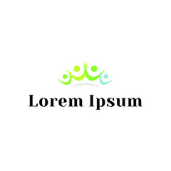 abstract people logo design