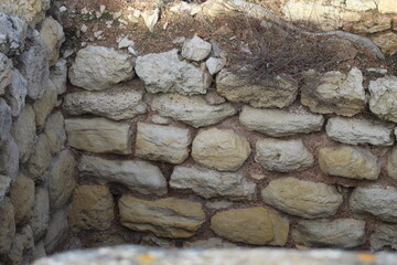 Ruins of an ancient Greek city by the sea. Chersonesos. The ancient city. Black Sea.