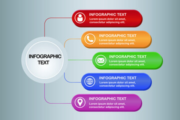 colorful infographic vector design with contact icons