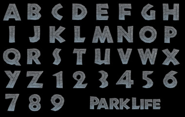 Park Life Rock Stone alphabet - 3D illustration