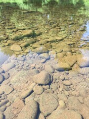 riverbed stones under clear water