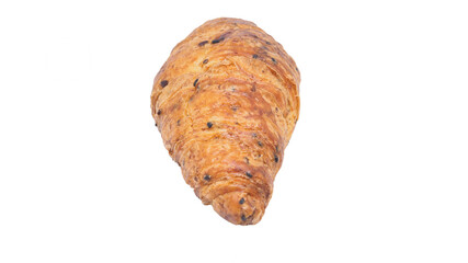 Plain croissant on white background with clipping path