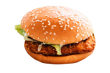 Hamburger Over White Background  with clipping path