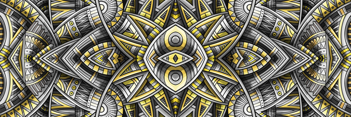 Abstract ethnic vintage yellow and grey background.