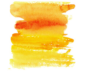 Fototapeta na wymiar Hand drawm watercolor wash in yellow honey, orange colores