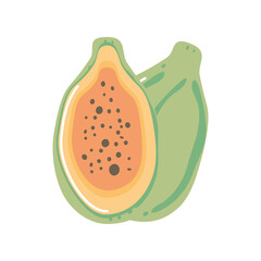 papaya fresh fruit icon isolated style