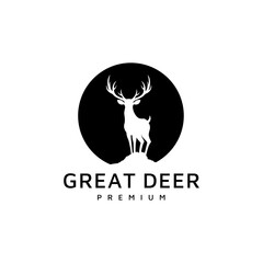 Best Deer Logo Design, Illustration and Logotype. A Great, Elegant Deer Standing Gracefully. Deer Icon for Company Logo in Premium Quality Vector Design