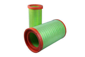 green air filter for chinese truck, isolated on white background