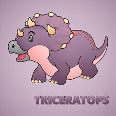 Triceratops cartoon style.