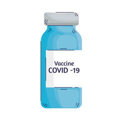 covid19 virus vaccine vial medicine icon vector illustration design