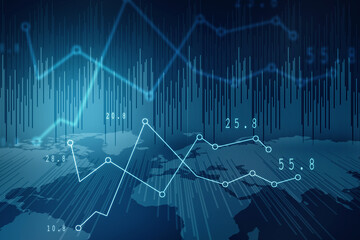 Naklejka premium 2d rendering Stock market online business concept. business Graph 